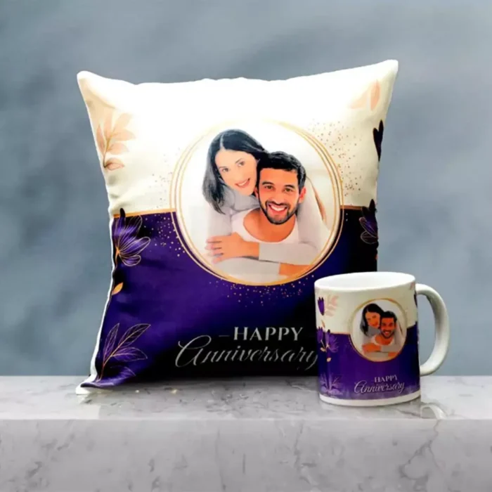 Happy Anniversary Cushion and Mug