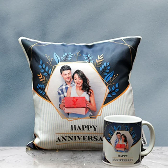 Happy Anniversary Cushion and Mug