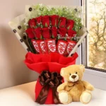 Teddy Bear With Chocolate Basket